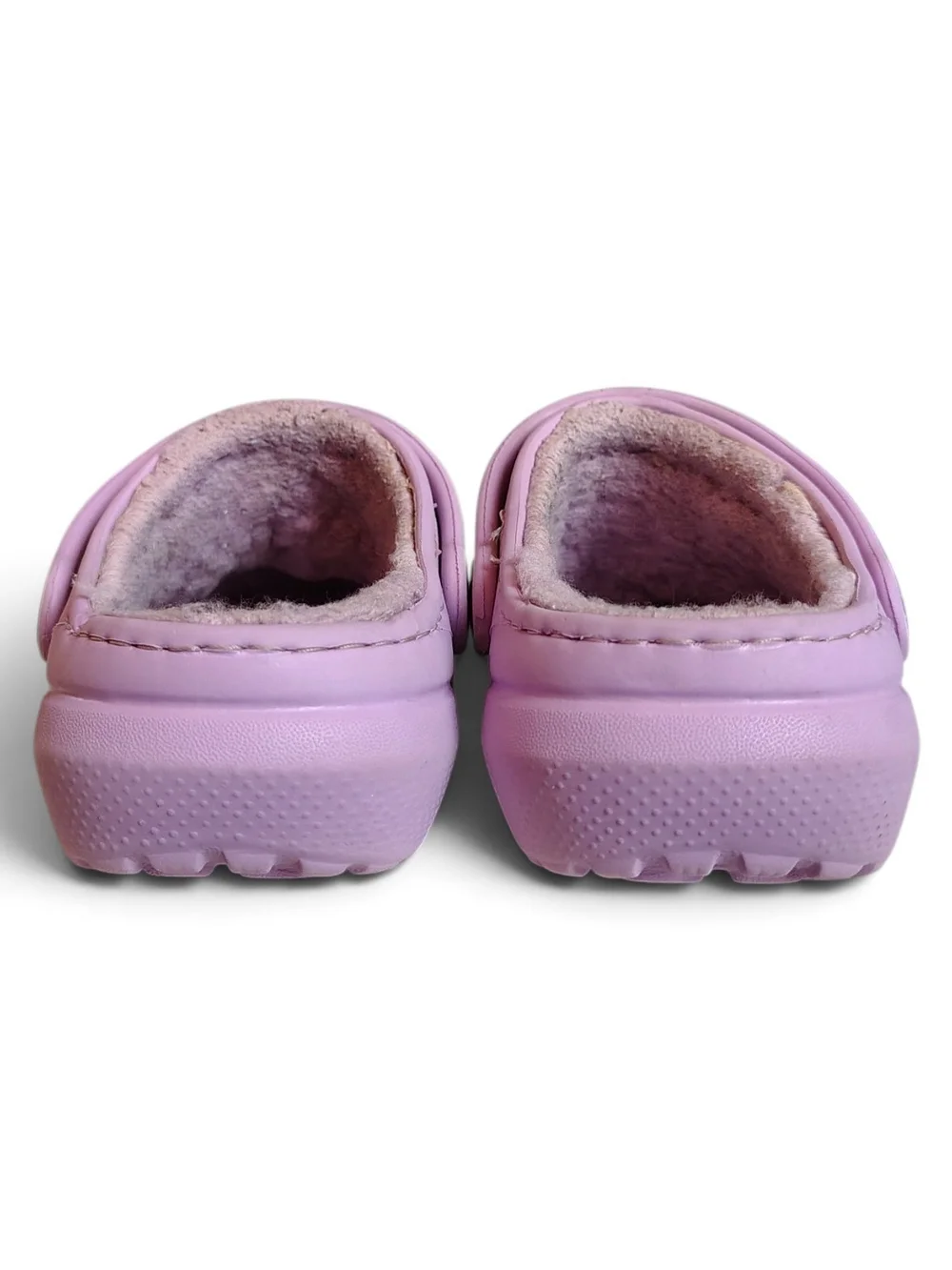Crocs Kids Classic Lined Clog Lavender Purple Fur Lined Slip On Shoes Size C7